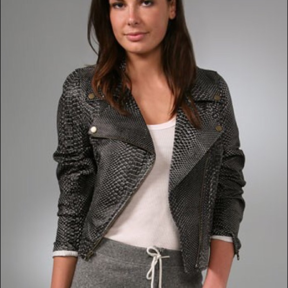 Mike & Chris Dresden Leather Moto Snake Jacket